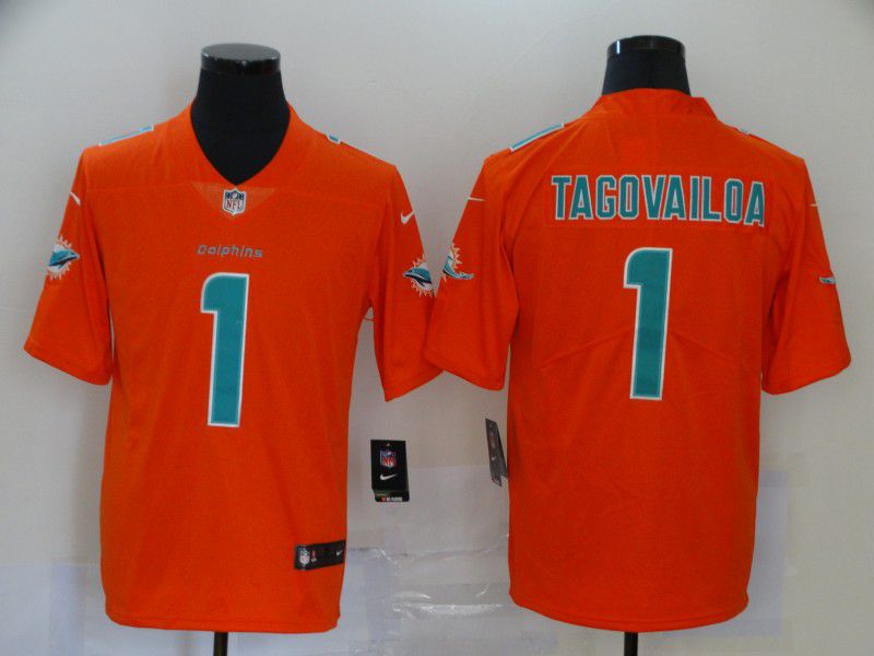 Men Miami Dolphins #1 Tagovailoa Orange Nike Vapor Untouchable Limited NFL Jerseys